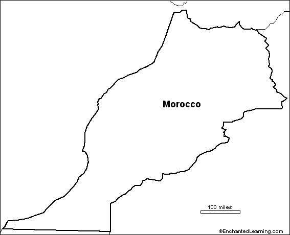 outline map Morocco