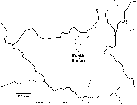 outline map South Sudan