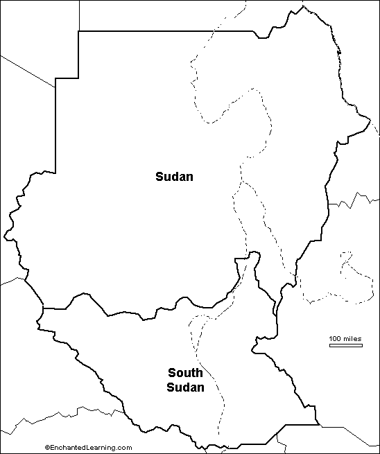 outline map Sudan
