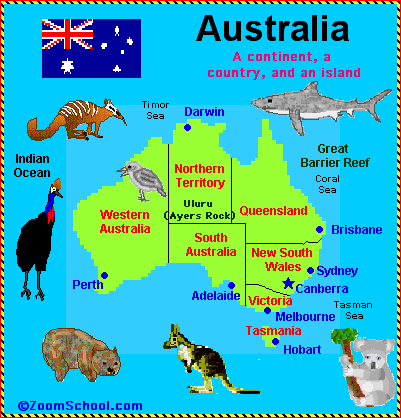 Australia State And Territory Map Australia: States And Territories - Zoomschool.com