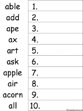 alphabetical order