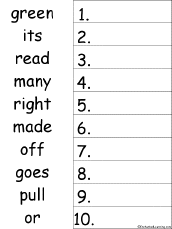 Search result: '10 Dolch Words Alphabetical Order Worksheet Printout #16'