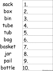 Search result: '10 Container Words Alphabetical Order Worksheet Printout'