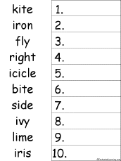 Search result: '10 Long I Words Alphabetical Order Worksheet Printout'