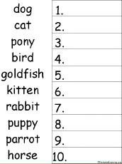 Search result: '10 Pet Words Alphabetical Order Worksheet Printout'