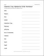 Search result: 'Valentine's Day Alphabetical Order Worksheet'