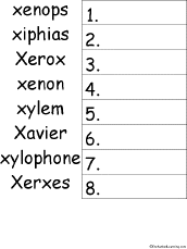 X Words Alphabetical Order Worksheet Printout Enchantedlearning Com