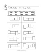 Search result: 'April Fool's Day - Word Shape Puzzle'