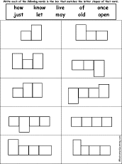 Search result: 'Dolch Words #12 - Word Shape Puzzle'