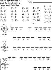 Simple Alphabet Codes to Solve: EnchantedLearning.com