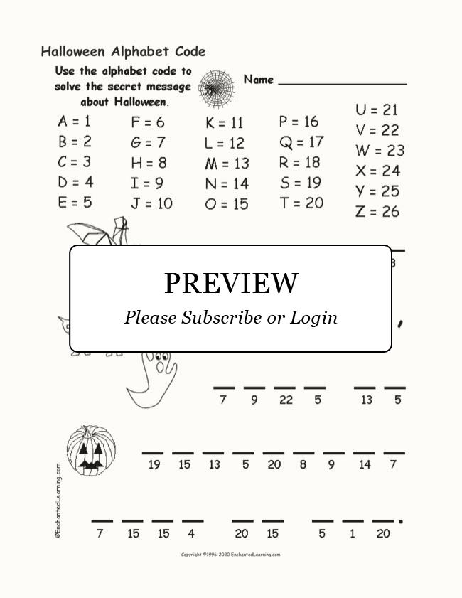 Halloween Alphabet Code - Enchanted Learning