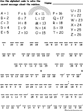 Math Worksheets: Colors at EnchantedLearning.com