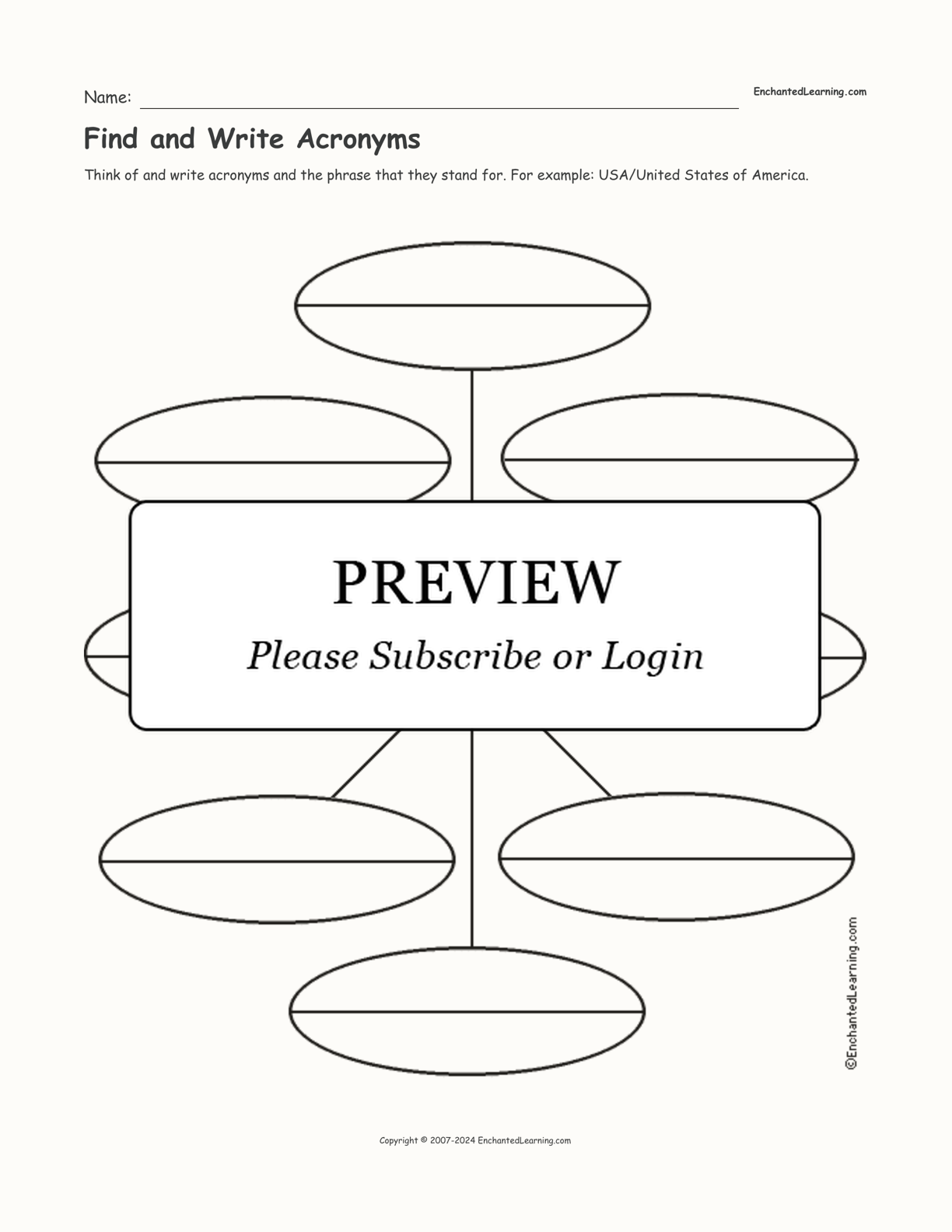 Find and Write Acronyms interactive worksheet page 1