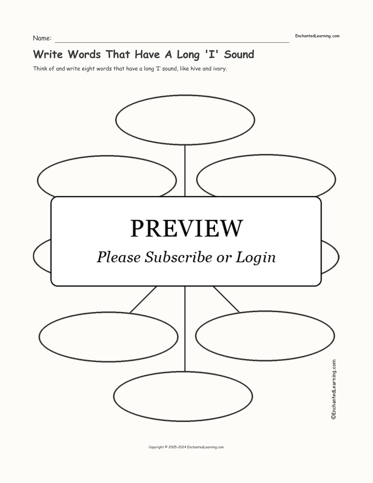 Write Words That Have A Long 'I' Sound interactive worksheet page 1