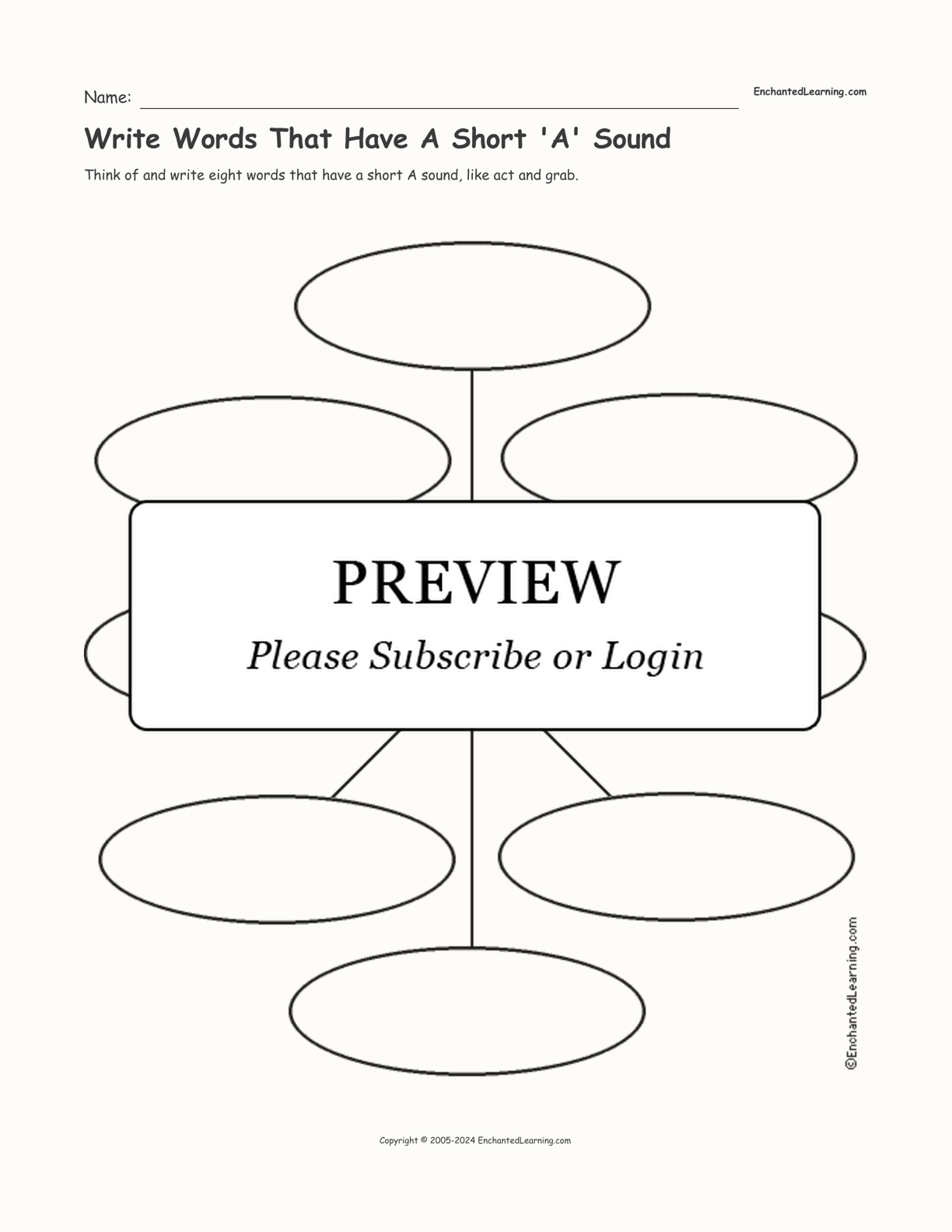 Write Words That Have A Short 'A' Sound interactive worksheet page 1