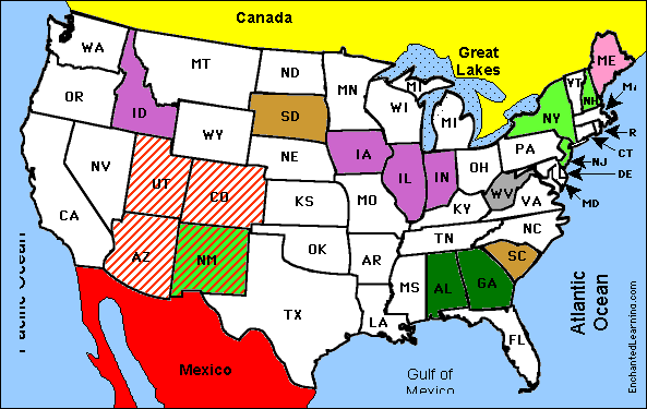 Name a u.s state beginning with a