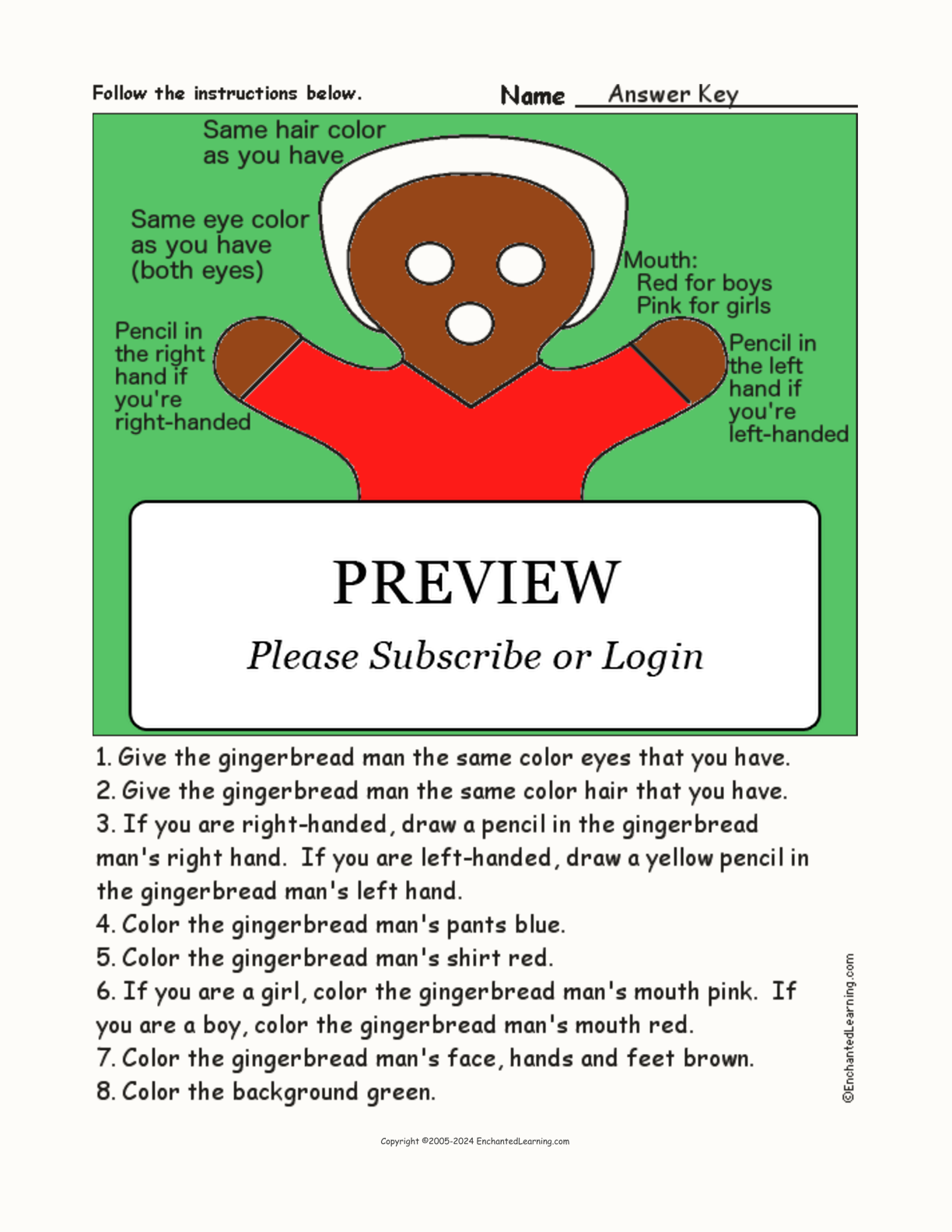 The Gingerbread Man - Follow the Instructions interactive worksheet page 2