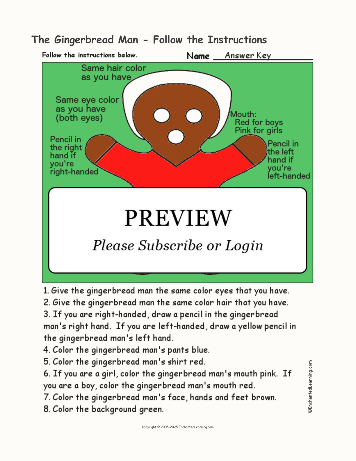 The Gingerbread Man - Follow the Instructions interactive worksheet page 2