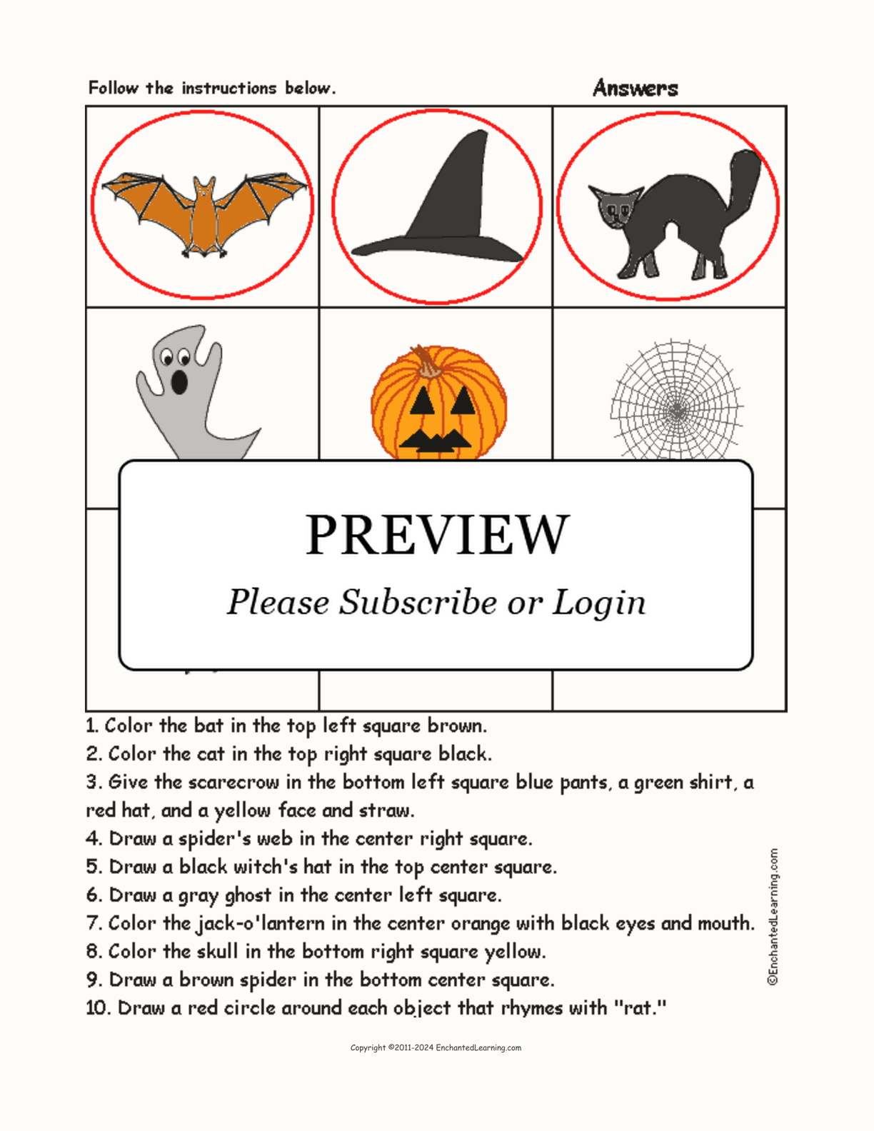 Halloween - Follow the Instructions interactive worksheet page 2