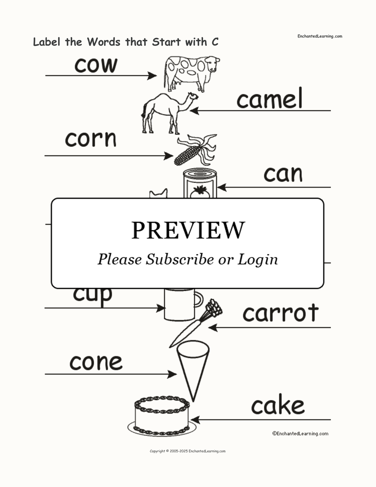 Label the Words that Start with C interactive worksheet page 2