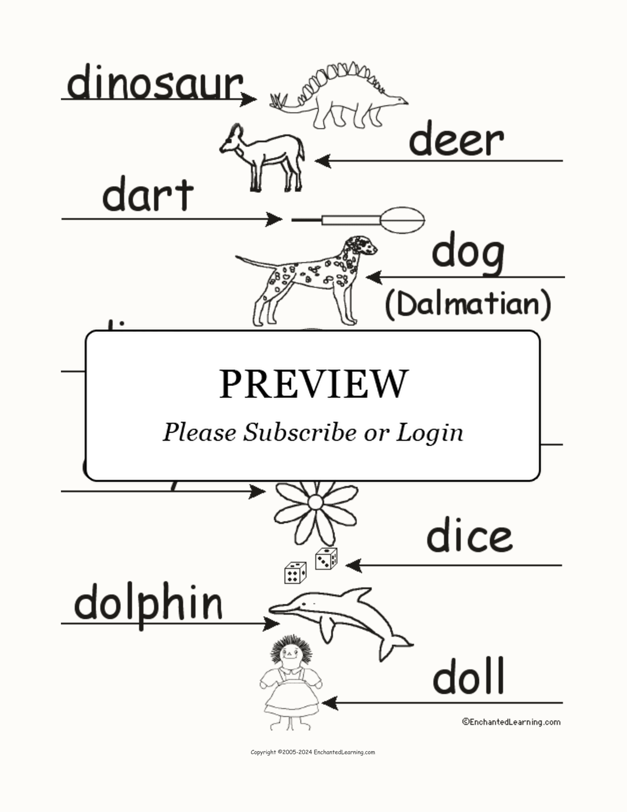 Label the Words that Start with D interactive worksheet page 2