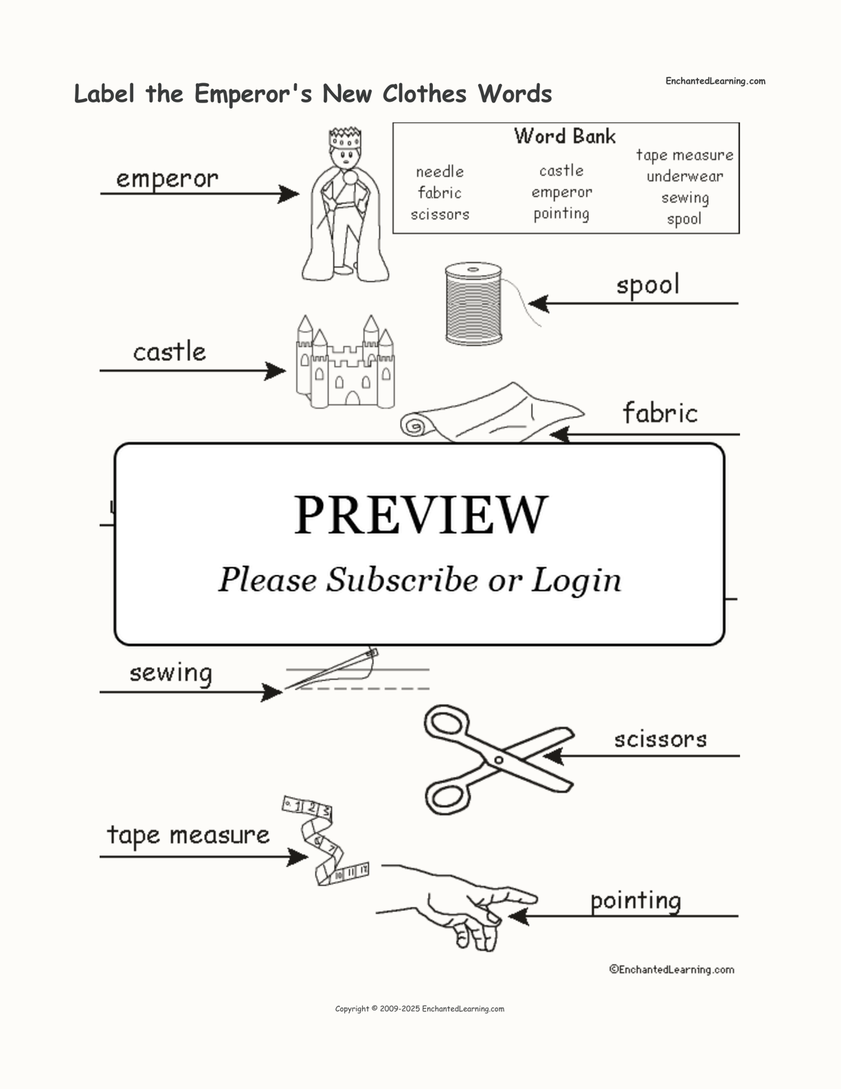 Label the Emperor's New Clothes Words interactive worksheet page 2