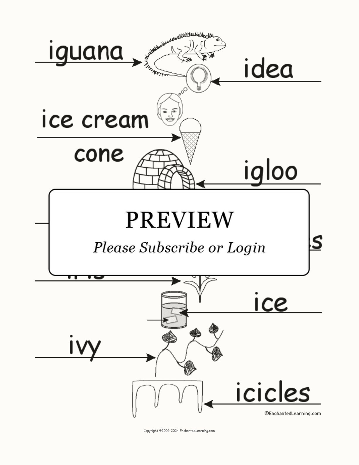 Label the Words that Start with I interactive worksheet page 2