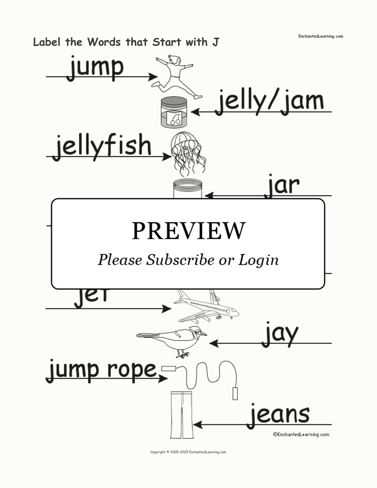 Label the Words that Start with J interactive worksheet page 2