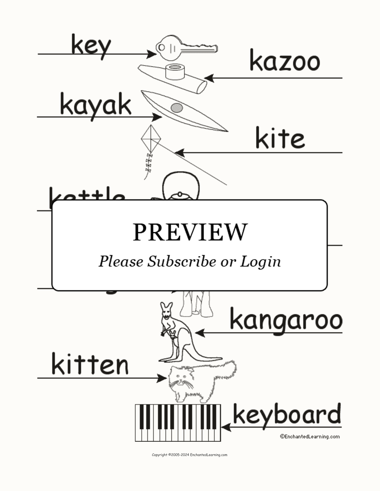 Label the Words that Start with K interactive worksheet page 2