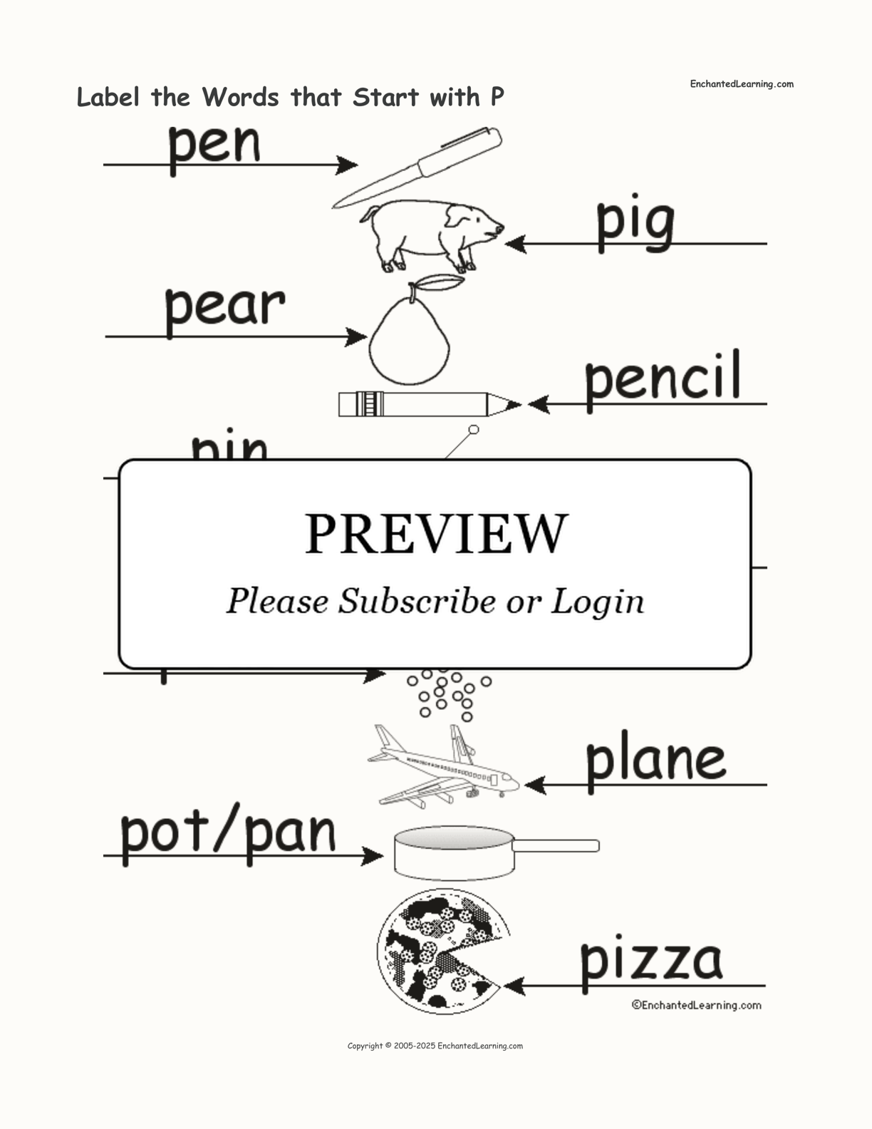 label-the-words-that-start-with-p-enchanted-learning