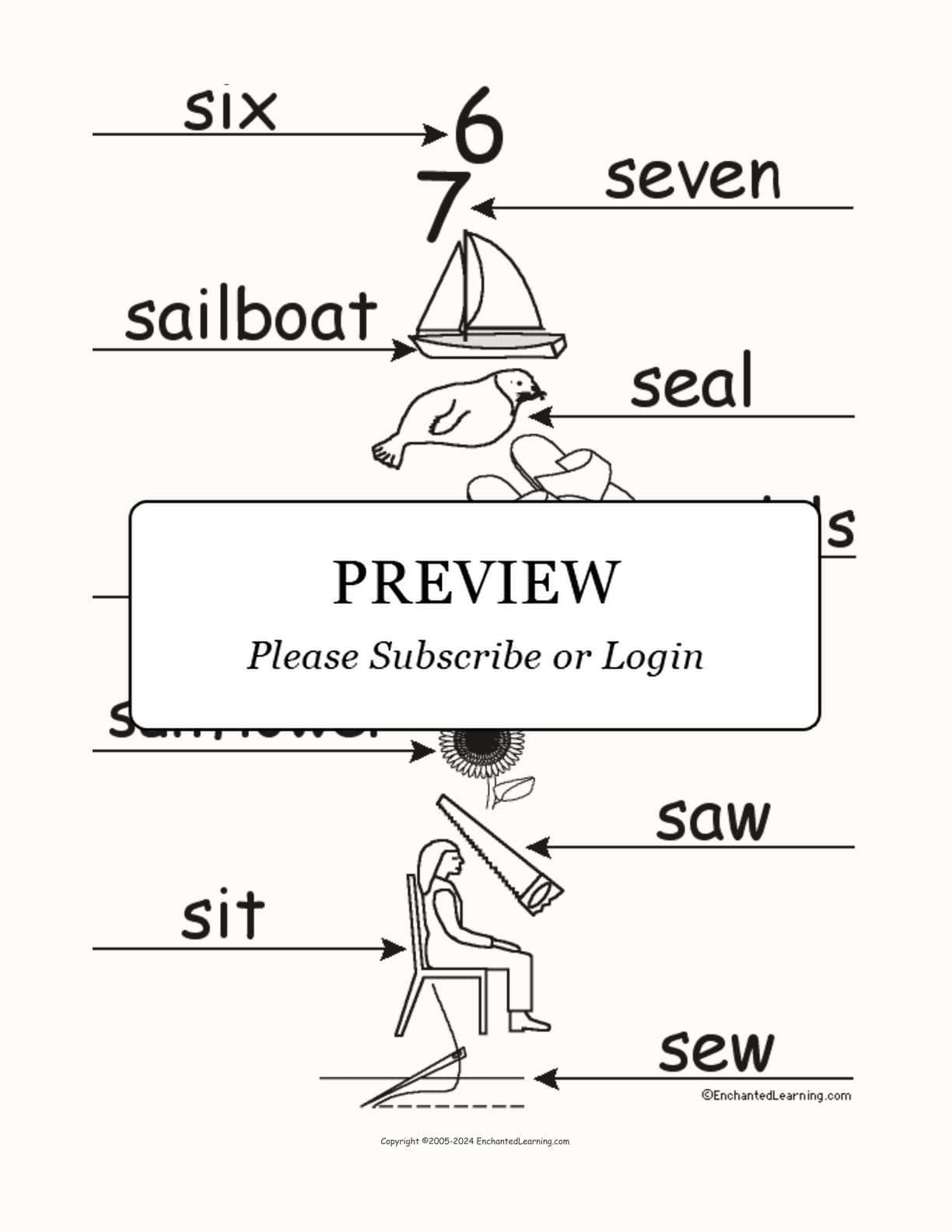 Label the Words that Start with S interactive worksheet page 2