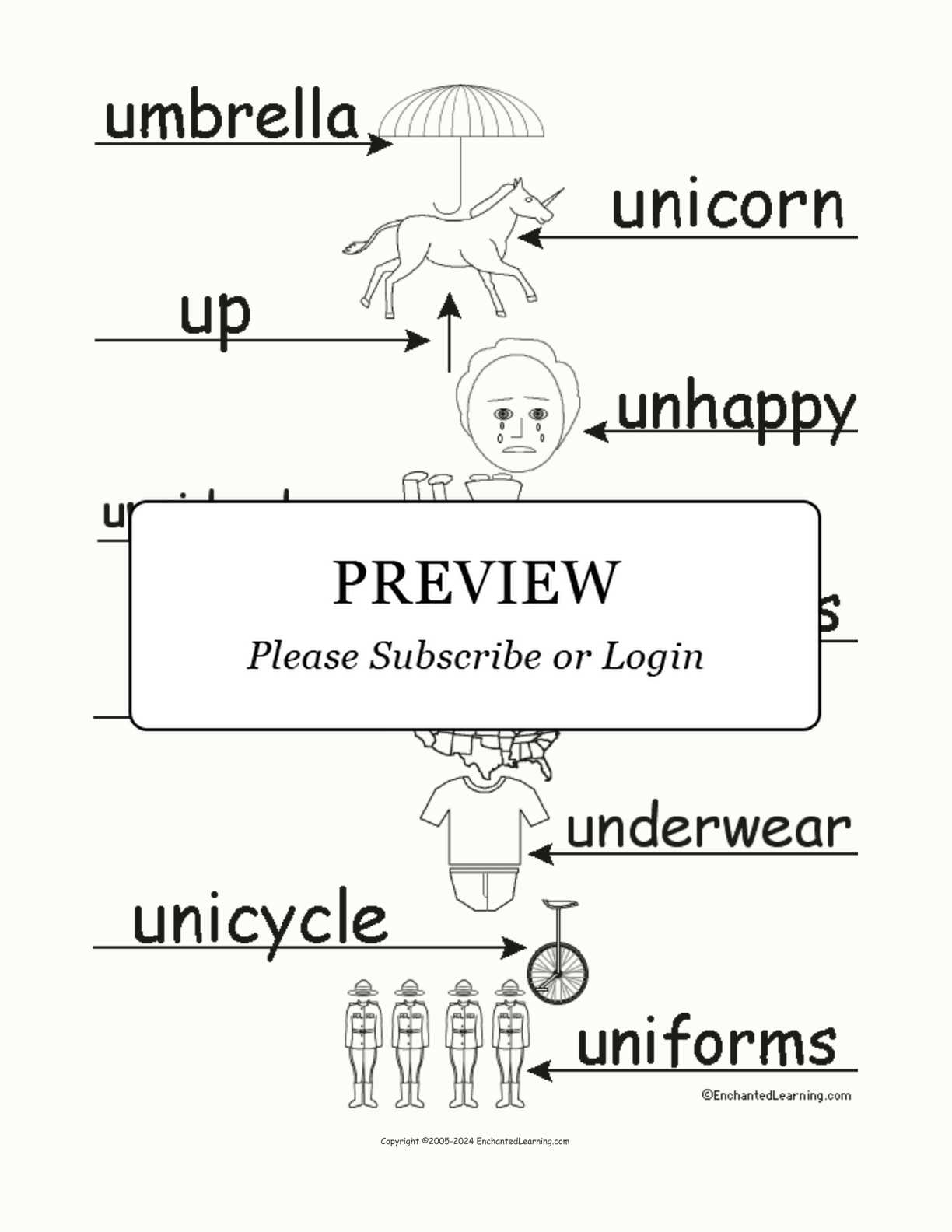 Label the Words that Start with U interactive worksheet page 2