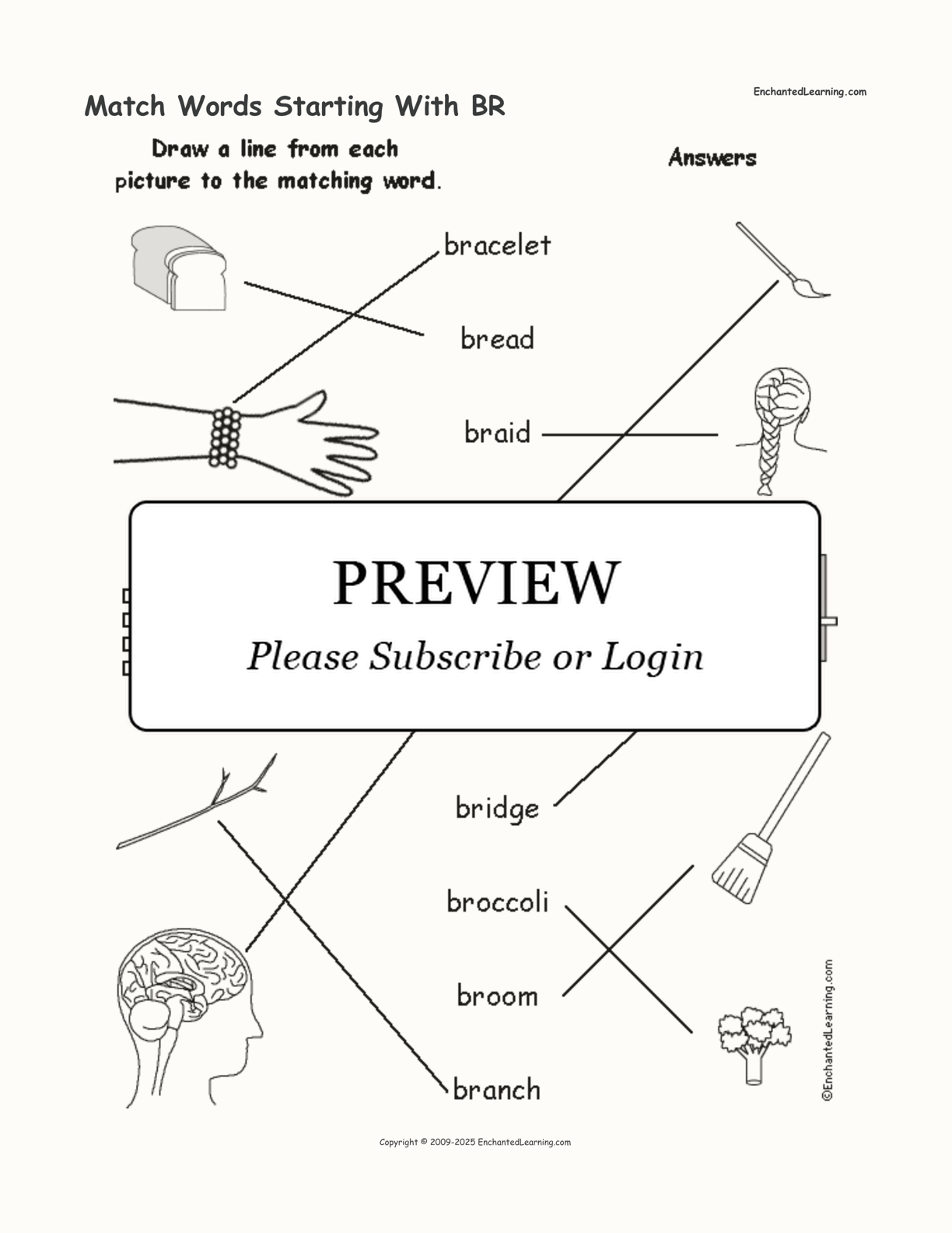 Match Words Starting With BR - Enchanted Learning