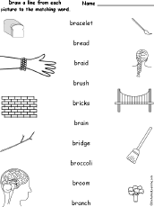 Match the words starting with b