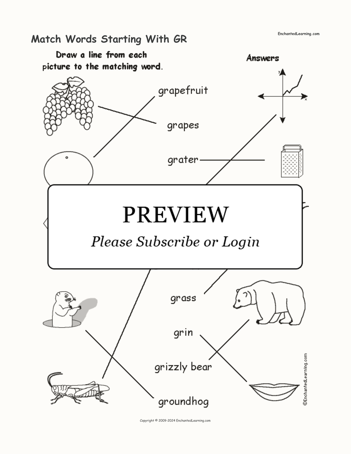 Match Words Starting With GR interactive worksheet page 2