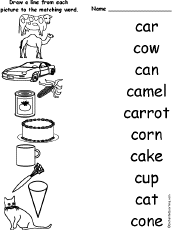 Matching Words and Pictures: Worksheets - EnchantedLearning.com