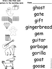 Match the Words to the Pictures G EnchantedLearning.com