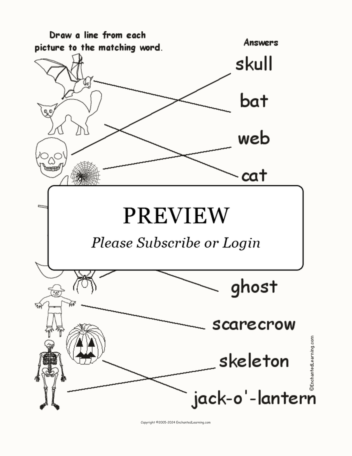 Halloween - Match the Words to the Pictures interactive worksheet page 2
