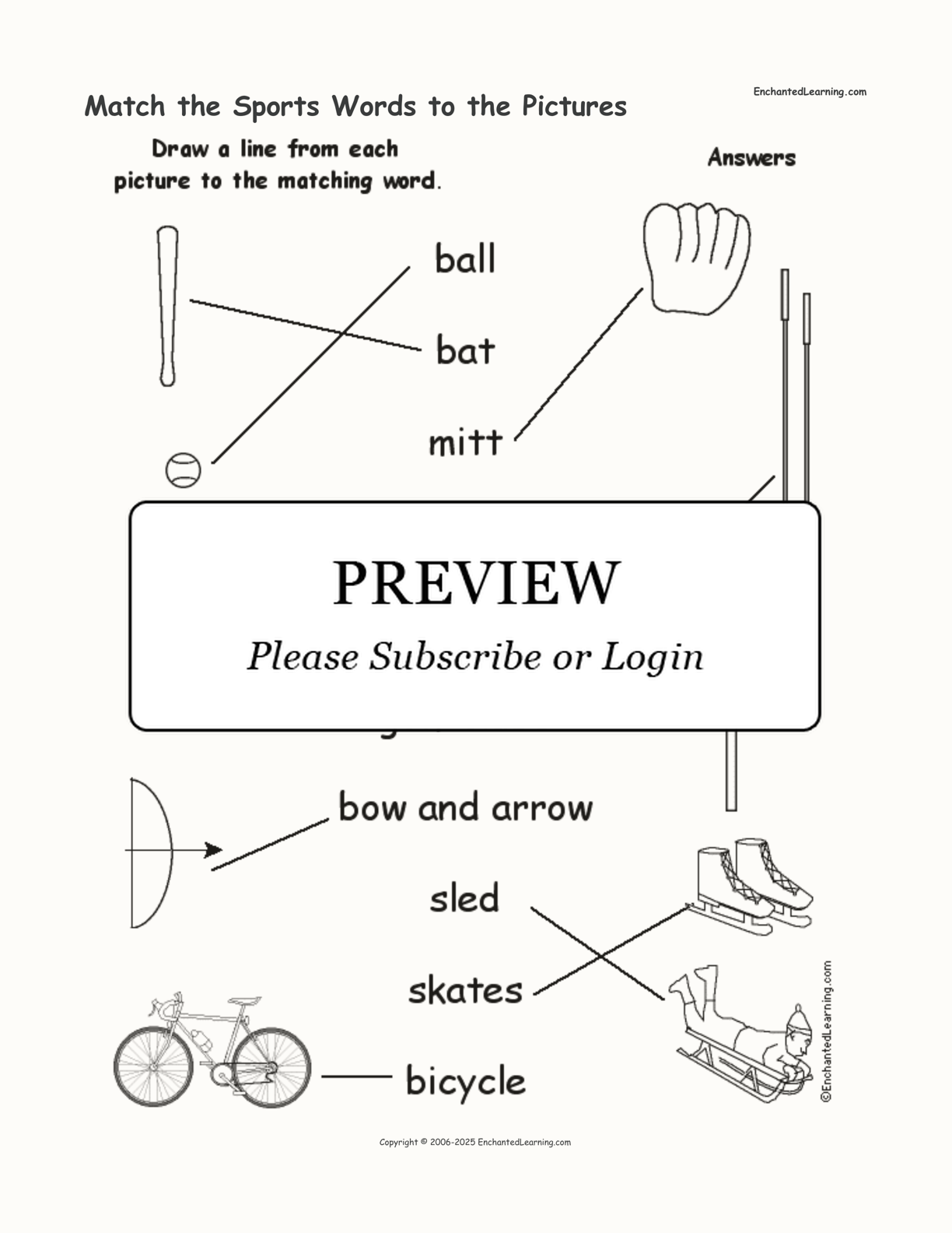 Match the Sports Words to the Pictures interactive worksheet page 2