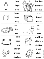 Multiple Choice Spelling -  Dolch Nouns