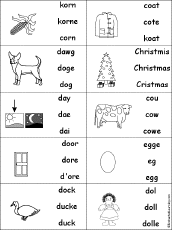 Dolch Nouns: Multiple Choice Spelling Words at EnchantedLearning.com