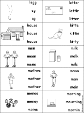 Multiple Choice Spelling -  Dolch Nouns