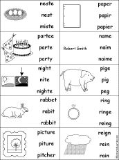 Dolch Nouns: Multiple Choice Spelling Words at EnchantedLearning.com