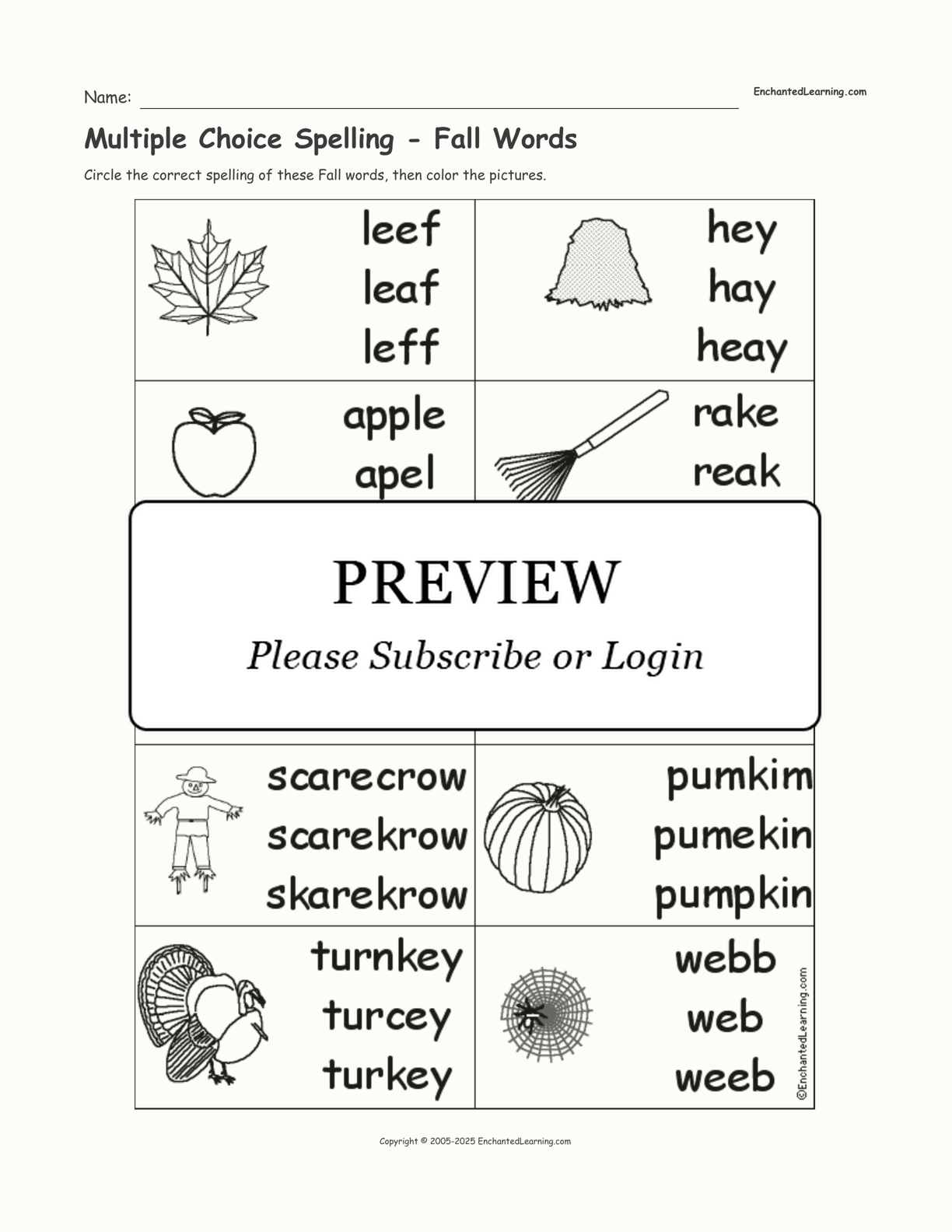 multiple-choice-spelling-fall-words-enchanted-learning