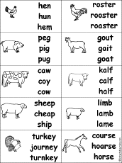 Animal Spelling Worksheets at EnchantedLearning.com