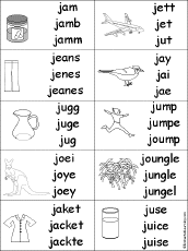 Spelling j Words