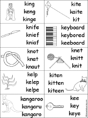 Letter K Alphabet Activities at EnchantedLearning.com