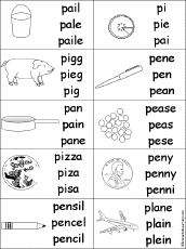 Alphabet: Multiple Choice Spelling Words at EnchantedLearning.com