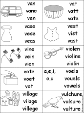 Circle the Words that Start with V: EnchantedLearning.com