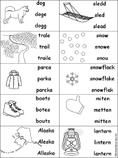 Multiple Choice Spelling -  Iditarod